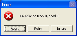 Disk error on track. Free downloads.