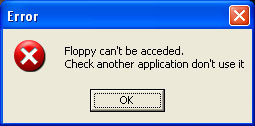 Floppy can't be acceded. 