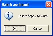 Insert floppy to write
